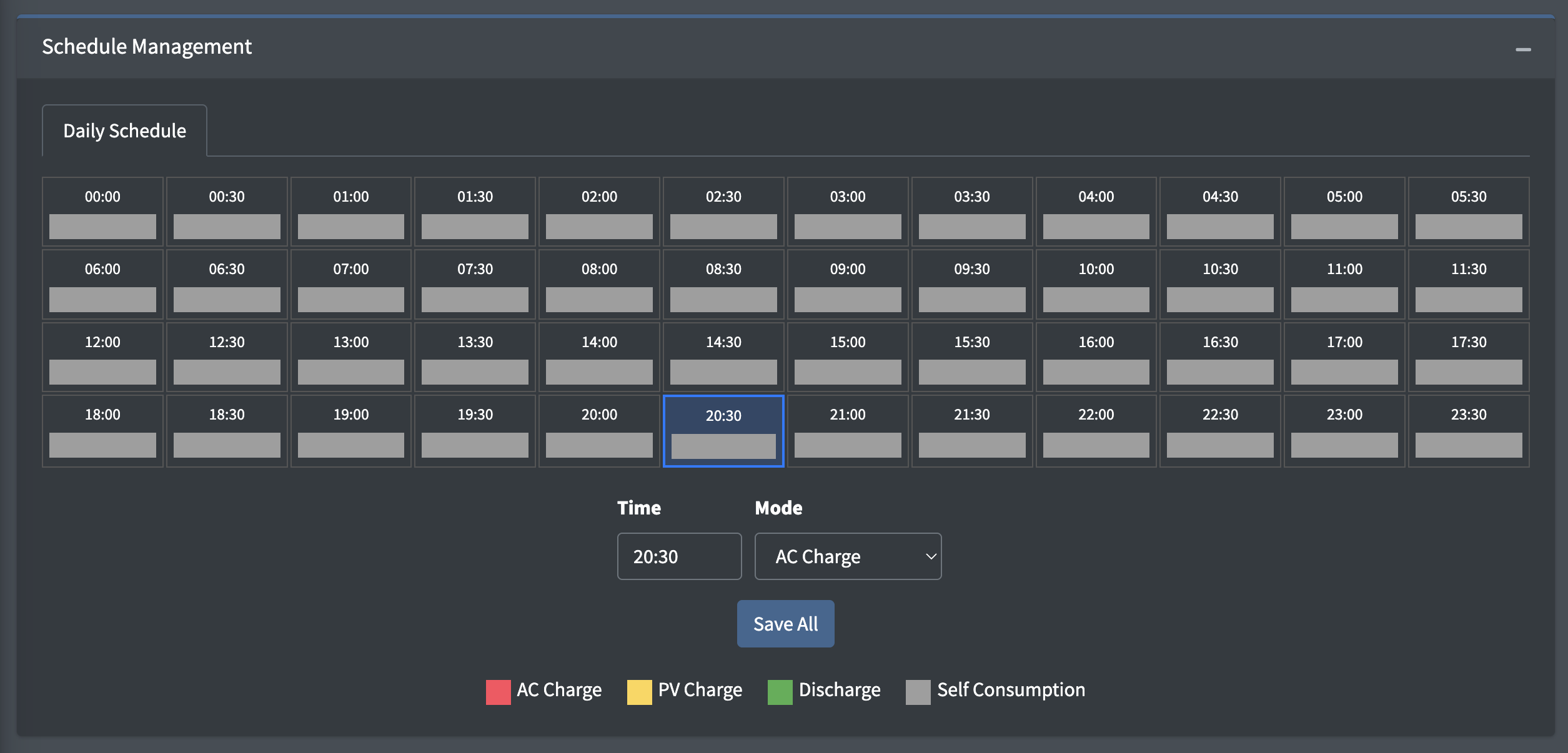 Custom schedule